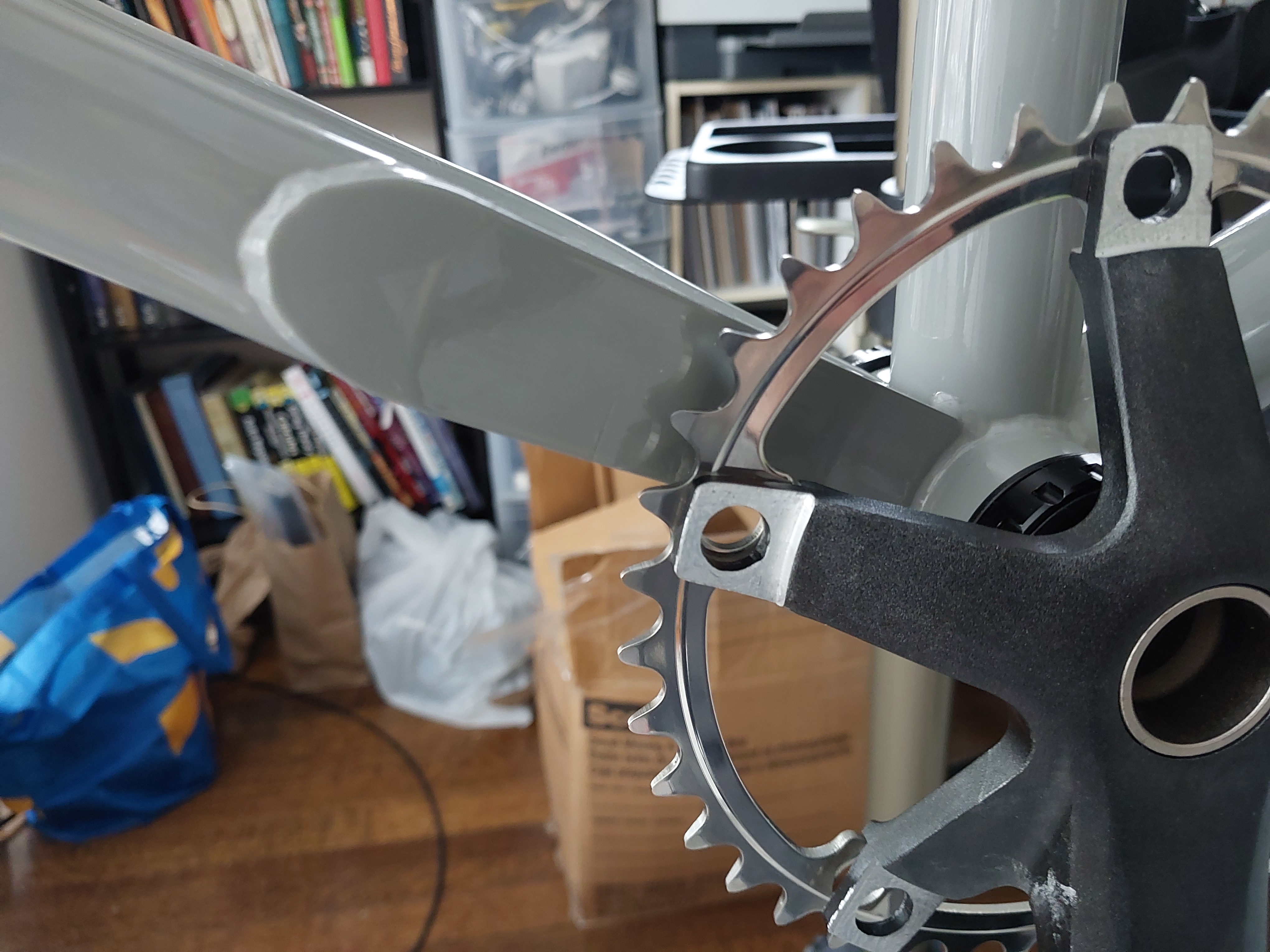 Bicycle chainring on a crank